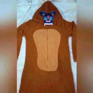 Baboon costume, adult large, polyester,zipper closure in the front
